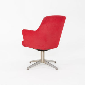 1960s Ward Bennett for Lehigh Furniture Arm Chair in Red Fabric and Aluminum
