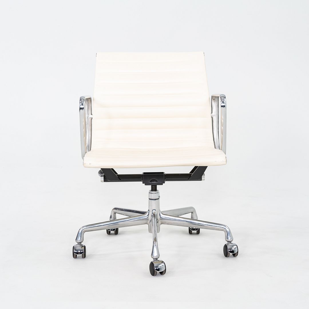 2008 Herman Miller Eames Aluminum Management Desk Chair in Cream Leather 4x Available