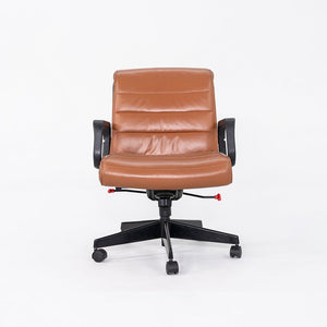 2000s Richard Sapper for Knoll Management Desk Chair in Cognac Leather 8x Available