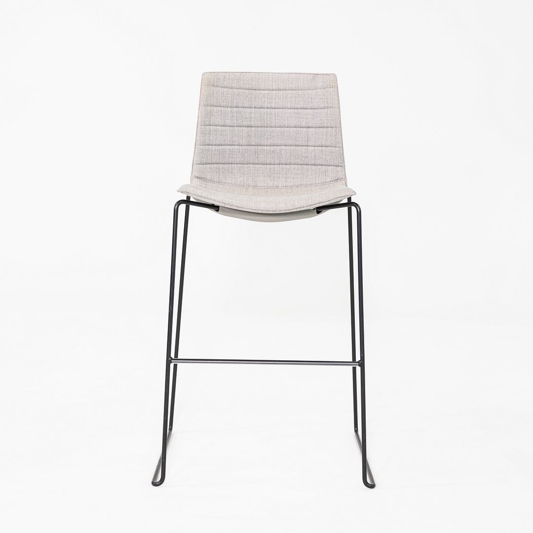 2010s Pair of Lievore Altherr Molina for Arper Catifa 46 Bar Stool Grey Fabric