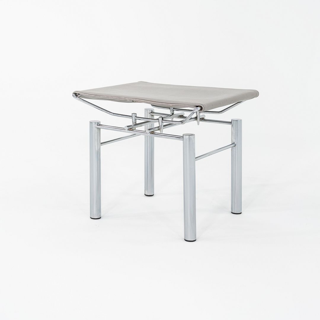 1980s Hans Ullrich Bitsch 8600 Stool / Ottoman for Kusch & Co. w/ Grey Leather