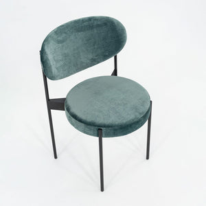 2024 Verner Panton for Verpan 430 Chair in Teal Velvet Upholstery w/ Black Frame