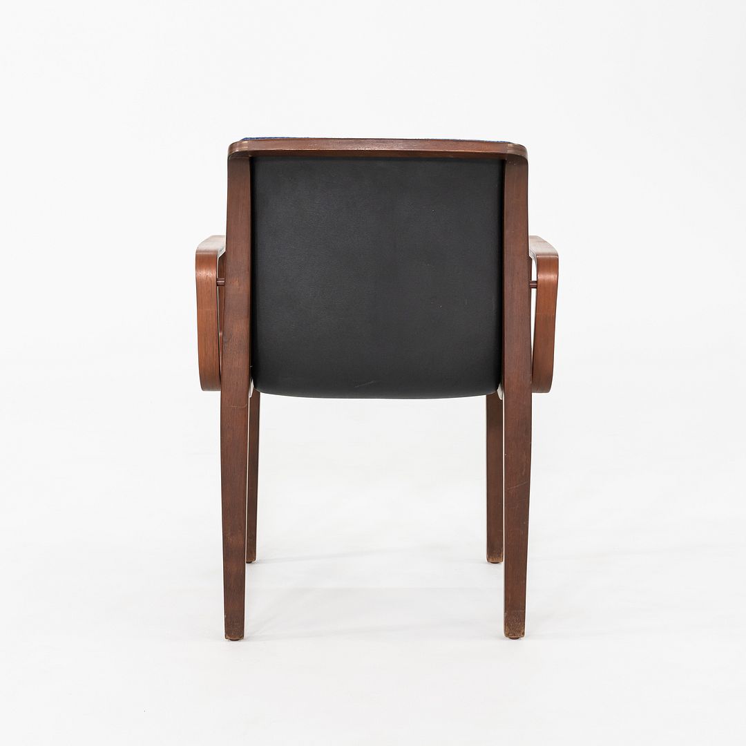 1971 Bill Stephens for Knoll 1300 Series Dining Chair in Blue Fabric and Walnut