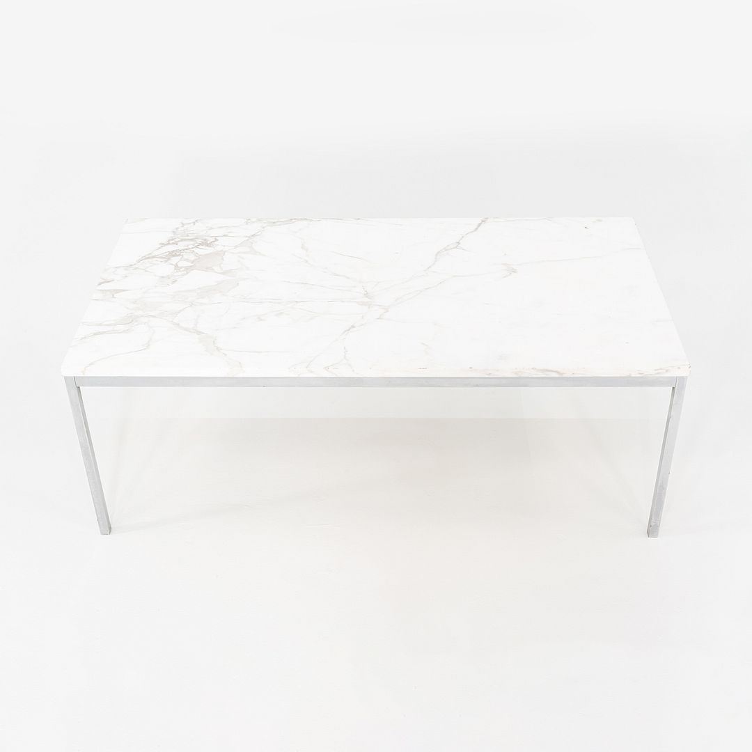 1960s Florence Knoll Marble and Chromed Steel Coffee Table 45 x 23 x 17 inches