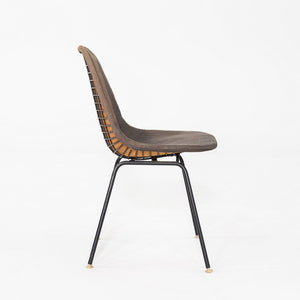 C. 1957 Set of Four Herman Miller Eames DKX-1 Dining Chairs in Wire and Fabric