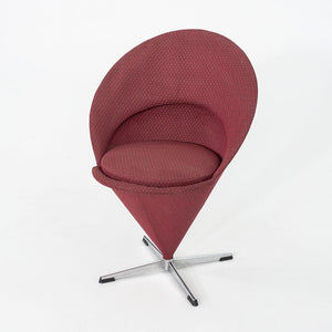 1960s Verner Panton for Plus Linje Cone Side Chair in Fabric and Chromed Steel