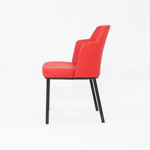 2015 Pair of Formway for Knoll Remix Dining Arm Chairs w/ Red Fabric Upholstery