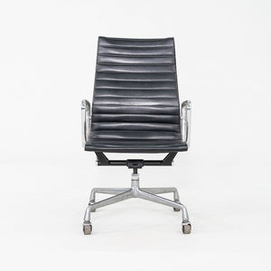 1981 Herman Miller Eames Aluminum Group Executive Desk Chair in Black Naugahyde