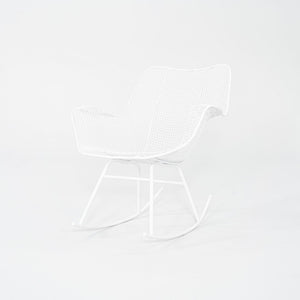 1950s Russell Woodard Sculptura Rocking Chair with White Wrought Iron Frame