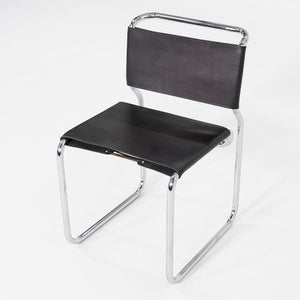 1970s Set of Five Nicos Zographos CH66 Dining Side Chairs with New Black Leather