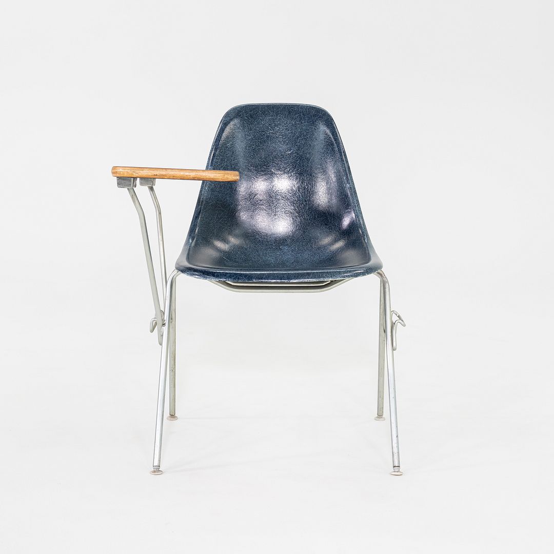 1970s Herman Miller Eames Molded Fiberglass Side Chair Navy Blue 24x Available