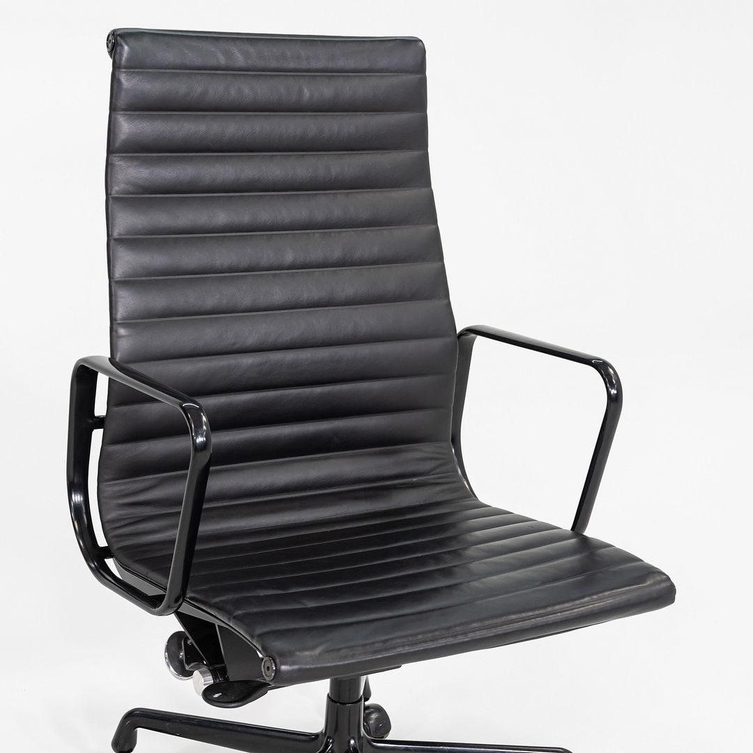 2017 Herman Miller Eames Aluminum Group Executive Desk Chair in Black Leather