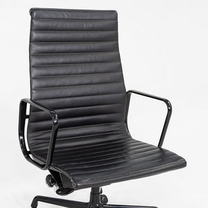 2017 Herman Miller Eames Aluminum Group Executive Desk Chair in Black Leather