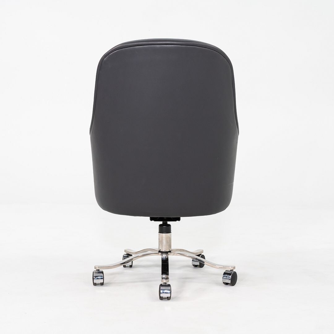 2006 Nicos Zographos Alpha Bucket Executive Desk Chair in Grey Leather 9x Avail