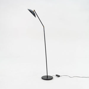 1980s Relux Milano Adjustable Steel Floor Lamp in Black Made in Italy 42 inches