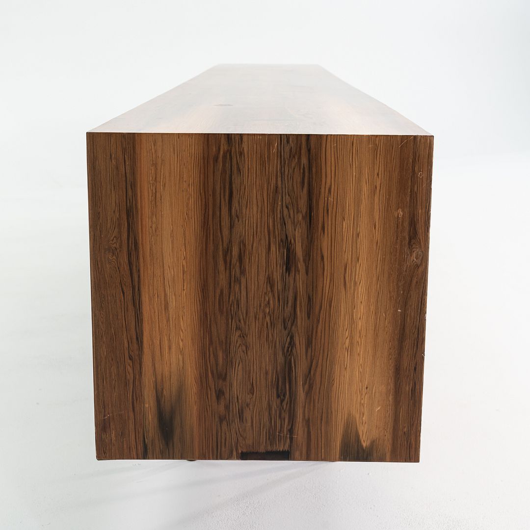 2010s Custom Reclaimed Hardwood Credenza with Steel Base, 19 x 144 x 29 inches