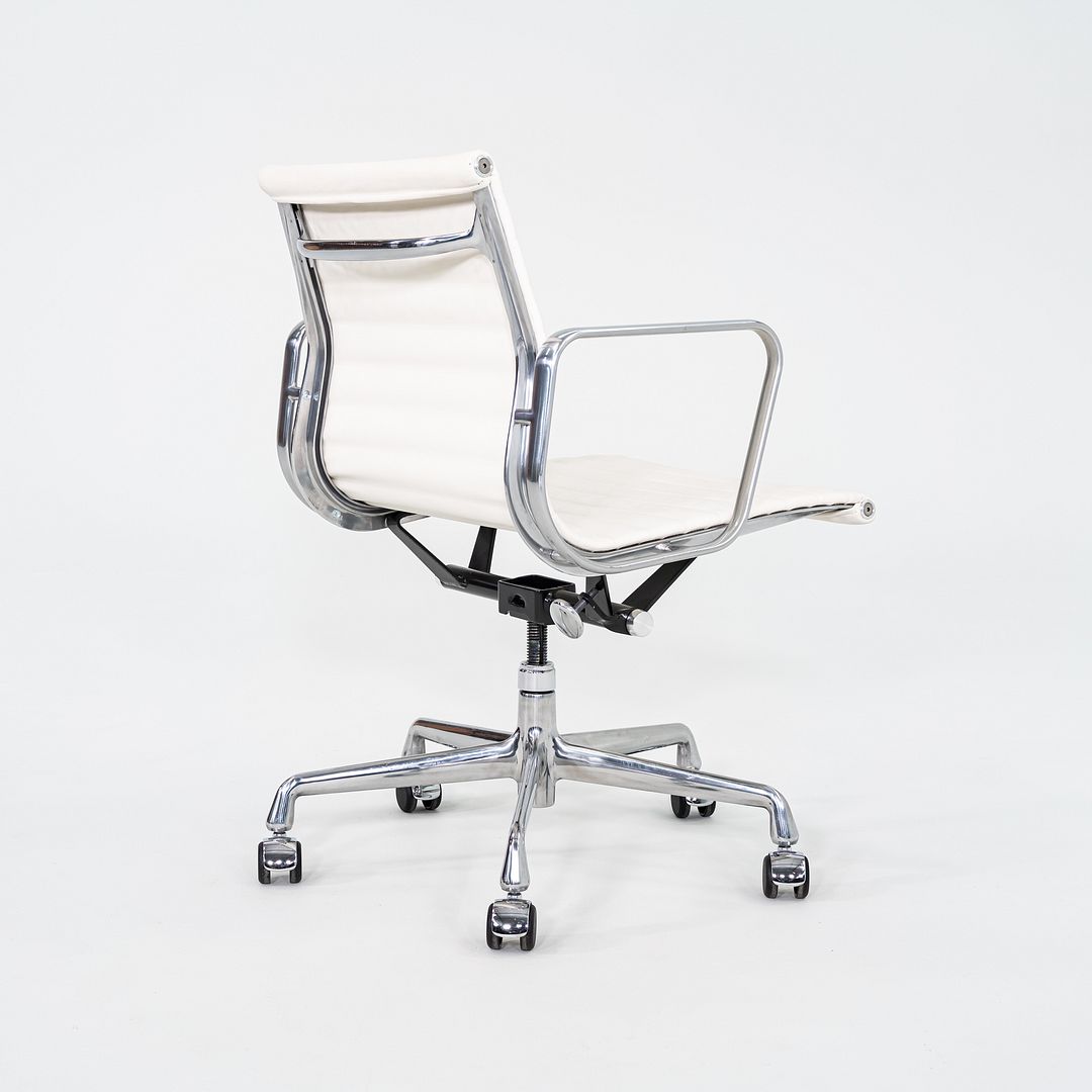 2023 Herman Miller Eames Aluminum Management Desk Chair White Leather 4x Avail
