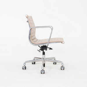2020s Herman Miller Eames Aluminum Group Management Desk Chair in Beige Leather