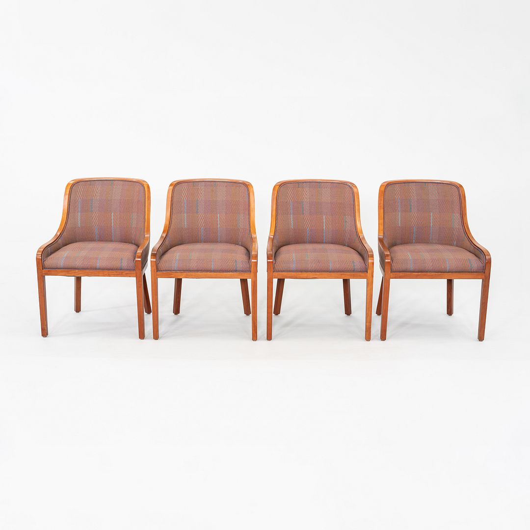 1984 Ward Bennett for Brickel Associates Dining Chair Plaid Fabric 4x Available