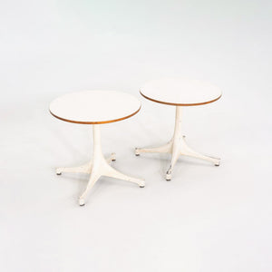 SOLD C. 1958 Pair of George Nelson Pedestal Side Tables for Herman Miller w/ Laminate
