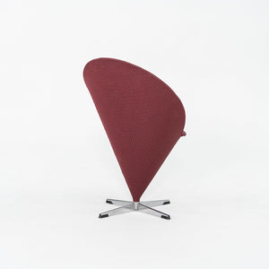 1960s Verner Panton for Plus Linje Cone Side Chair in Fabric and Chromed Steel