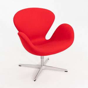 2008 Arne Jacobsen for Fritz Hansen Swan Lounge Chair in Red Fabric 3x Available