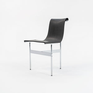 Set of Four Made to Order Gratz TG-10 Sling Dining Chairs Black Speckled Leather