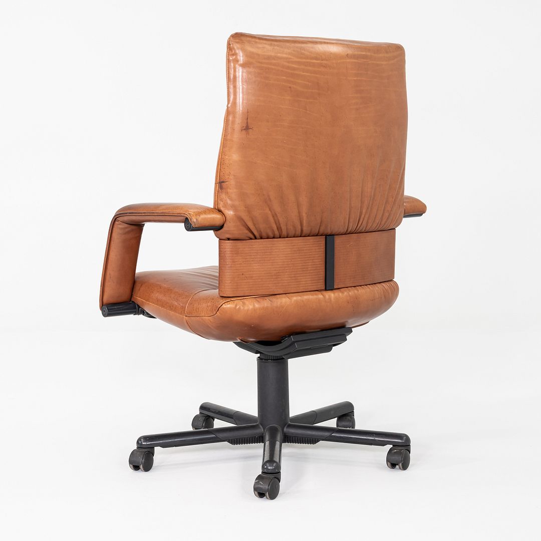 1980s Mario Bellini & Dieter Thiel for Vitra Figura Office Chair Cognac Leather