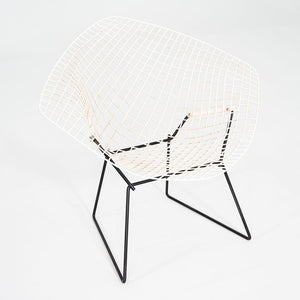 1960s Harry Bertoia Knoll Diamond Lounge Chair Black/White Powder Coated Steel