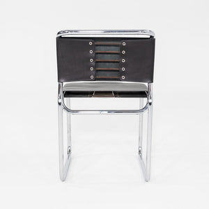 1970s Set of Five Nicos Zographos CH66 Dining Side Chairs with New Black Leather