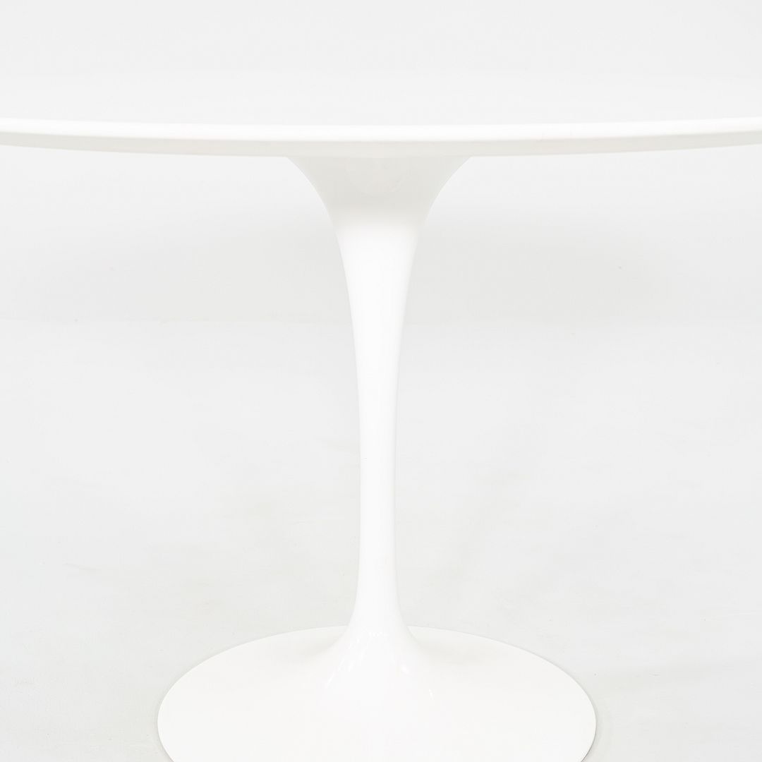 2010s Eero Saarinen for Knoll 42" Tulip Dining Table with White Laminate Top