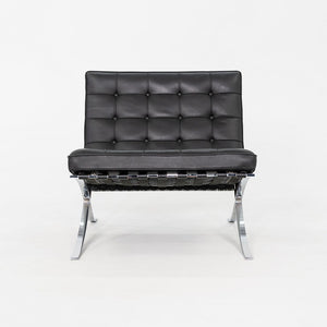 2010s Mies van der Rohe for Knoll Barcelona Lounge Chair Black Leather & Chrome