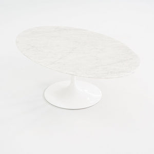 2010s Eero Saarinen for Knoll 42" Oval Tulip Coffee Table w/ Carrara Marble Top