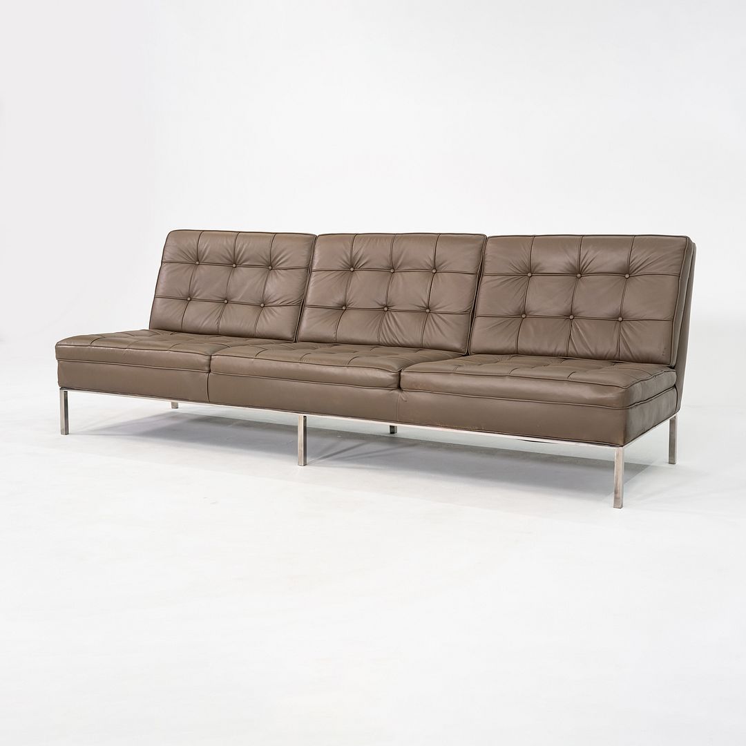 1960s Gordon Bunshaft and Davis Allen of SOM Three Seat Sofa in Brown Leather