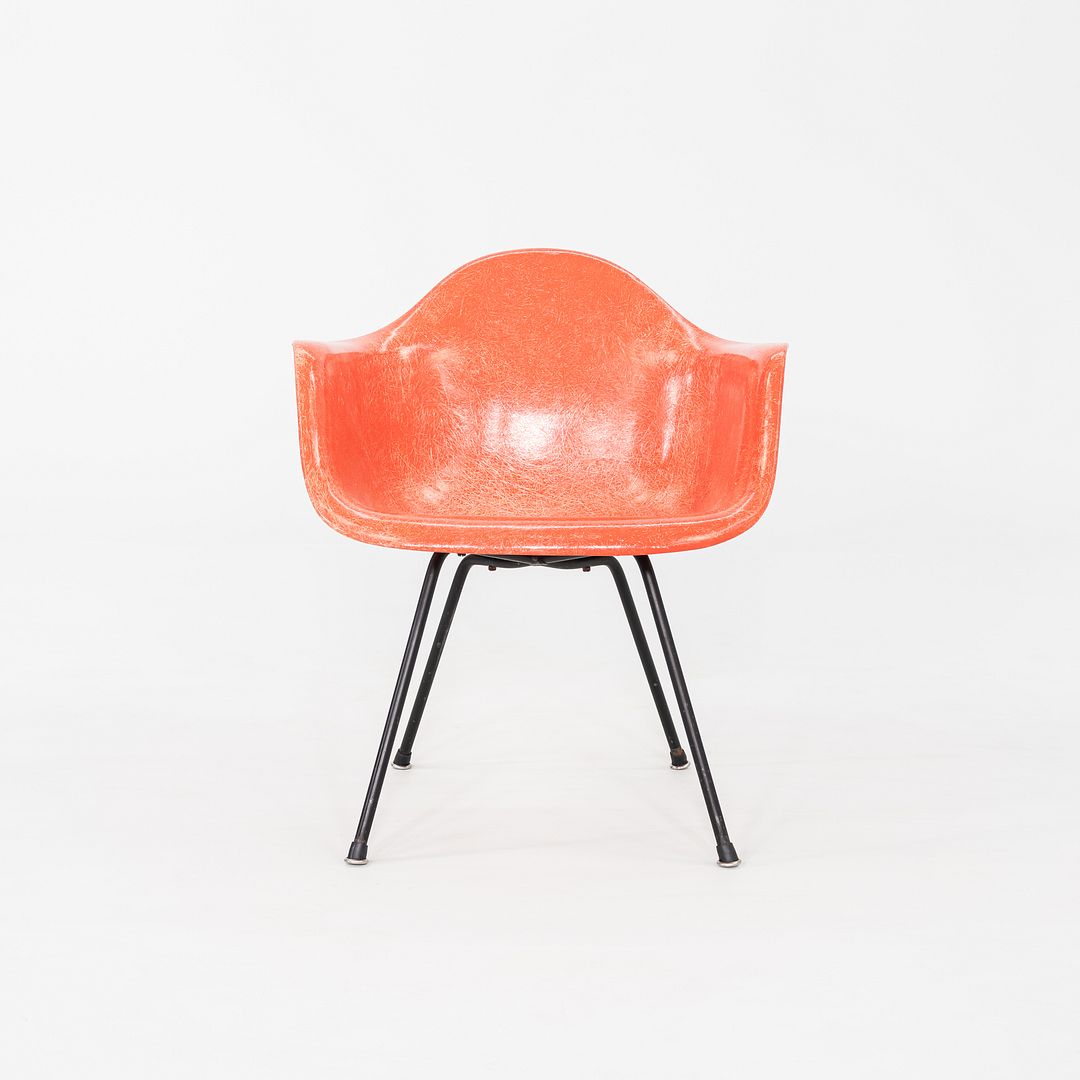 C. 1953 Pair of Herman Miller Eames Zenith MAX Fiberglass Arm Shell Chairs Red