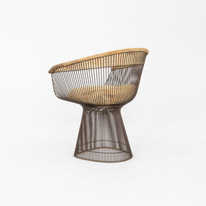1970s Warren Platner for Knoll Dining Arm Chair in Bronze with Original Fabric