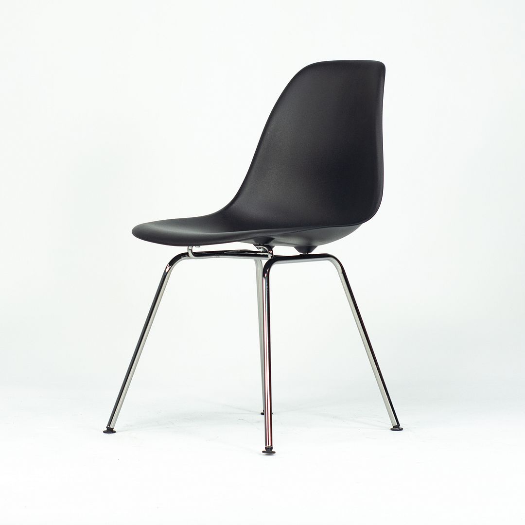 C. 2018 Eames DSX Plastic Shell Chair by Herman Miller Black Plastic w/ Chrome