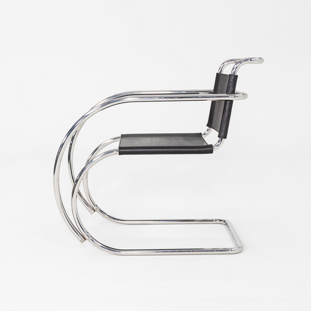 1960s Mies Van Der Rohe for Knoll MR 20 Arm Chair Newly Upholstered in Leather