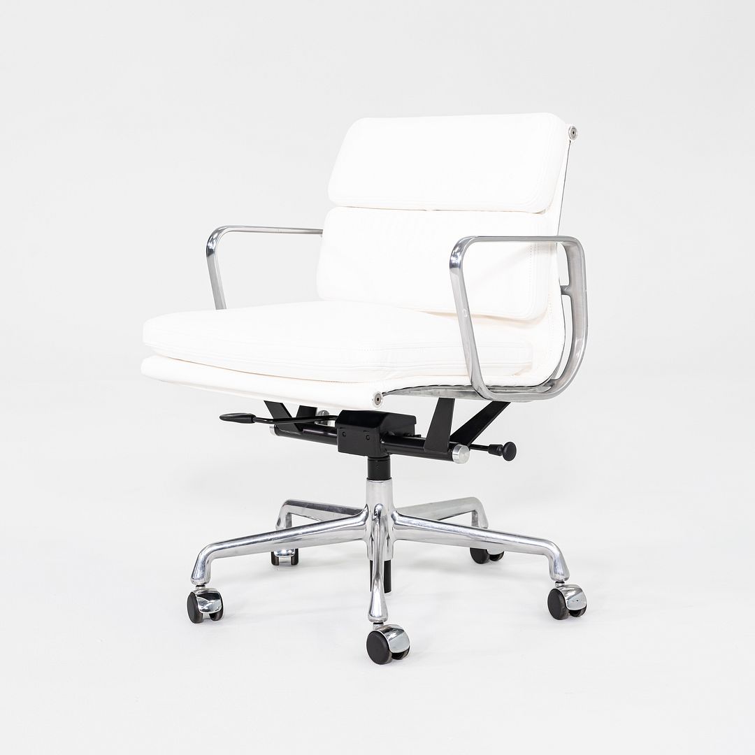 2010s Herman Miller Eames Soft Pad Management Desk Chair with White Leather