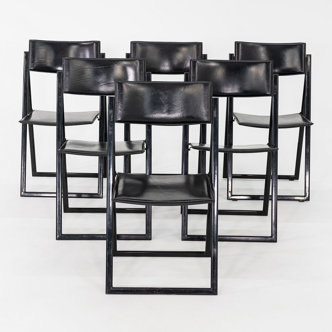 1980s Set of Six A. Ricciardi & G. Salvini Matteo Grassi Garina Folding Chairs