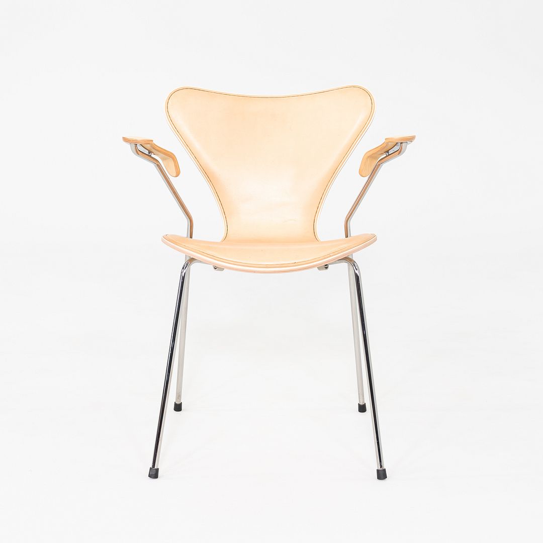 2012 Arne Jacobsen for Fritz Hansen Series 7 Dining Arm Chair Maple and Leather