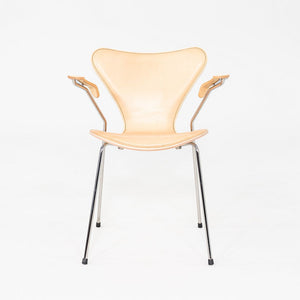 2012 Arne Jacobsen for Fritz Hansen Series 7 Dining Arm Chair Maple and Leather