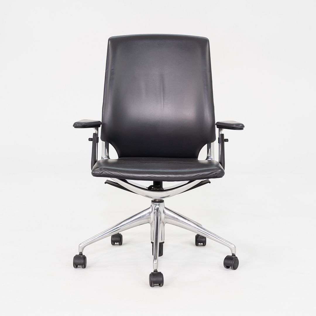 2011 Alberto Meda for Vitra Meda Desk Chair w/ Black Leather Upholstery 6x Avail
