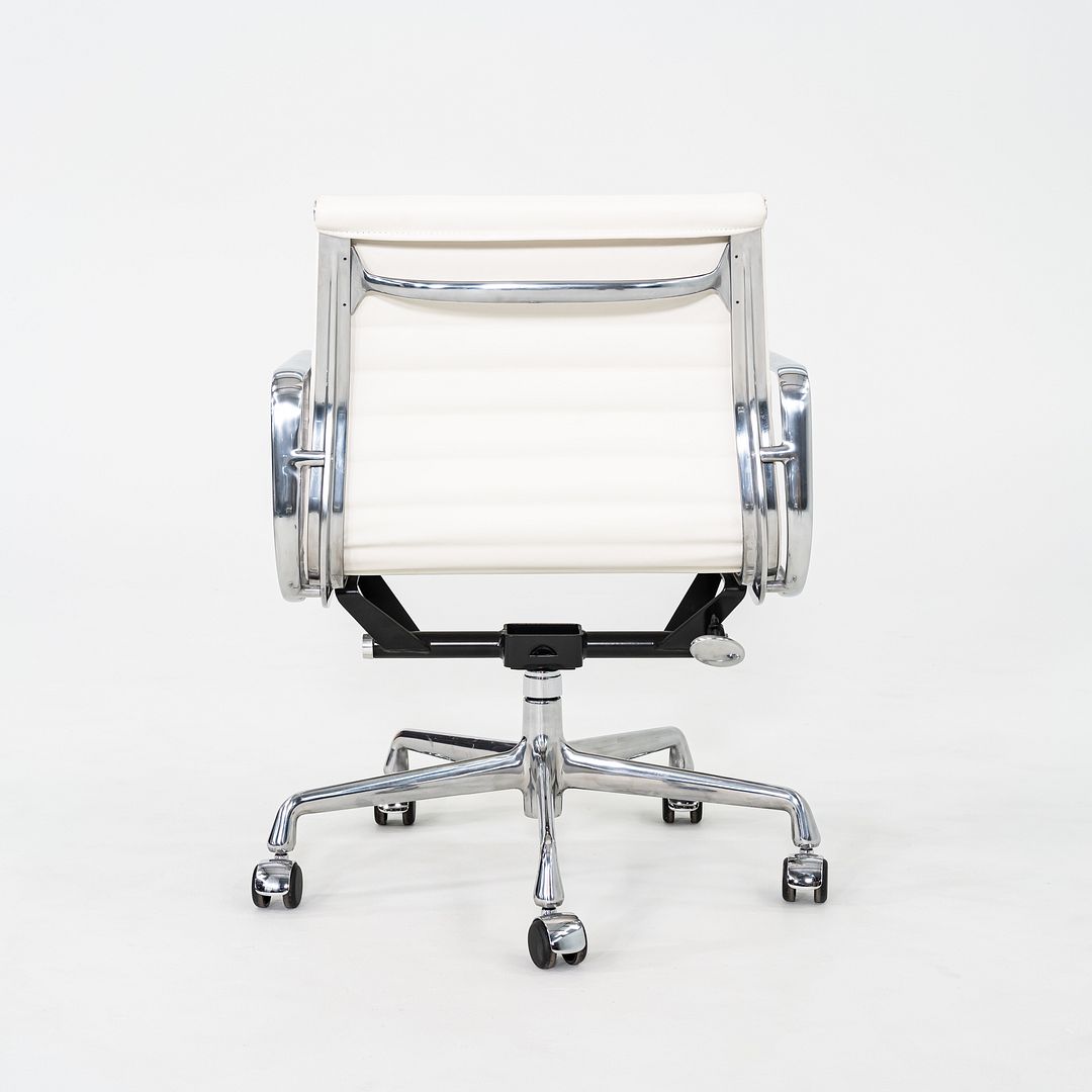 2023 Herman Miller Eames Aluminum Group Management Desk Chairs in White Leather 10x Available