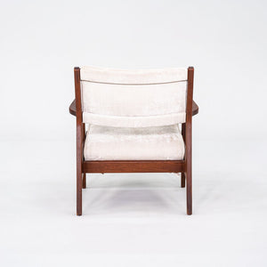 1960s Jens Risom Design U-430 Lounge Chair with Arms in Walnut and Fabric