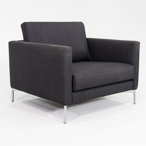 2008 Piero Lissoni for Knoll Divina Lounge Chair with Black Pinstripe Fabric