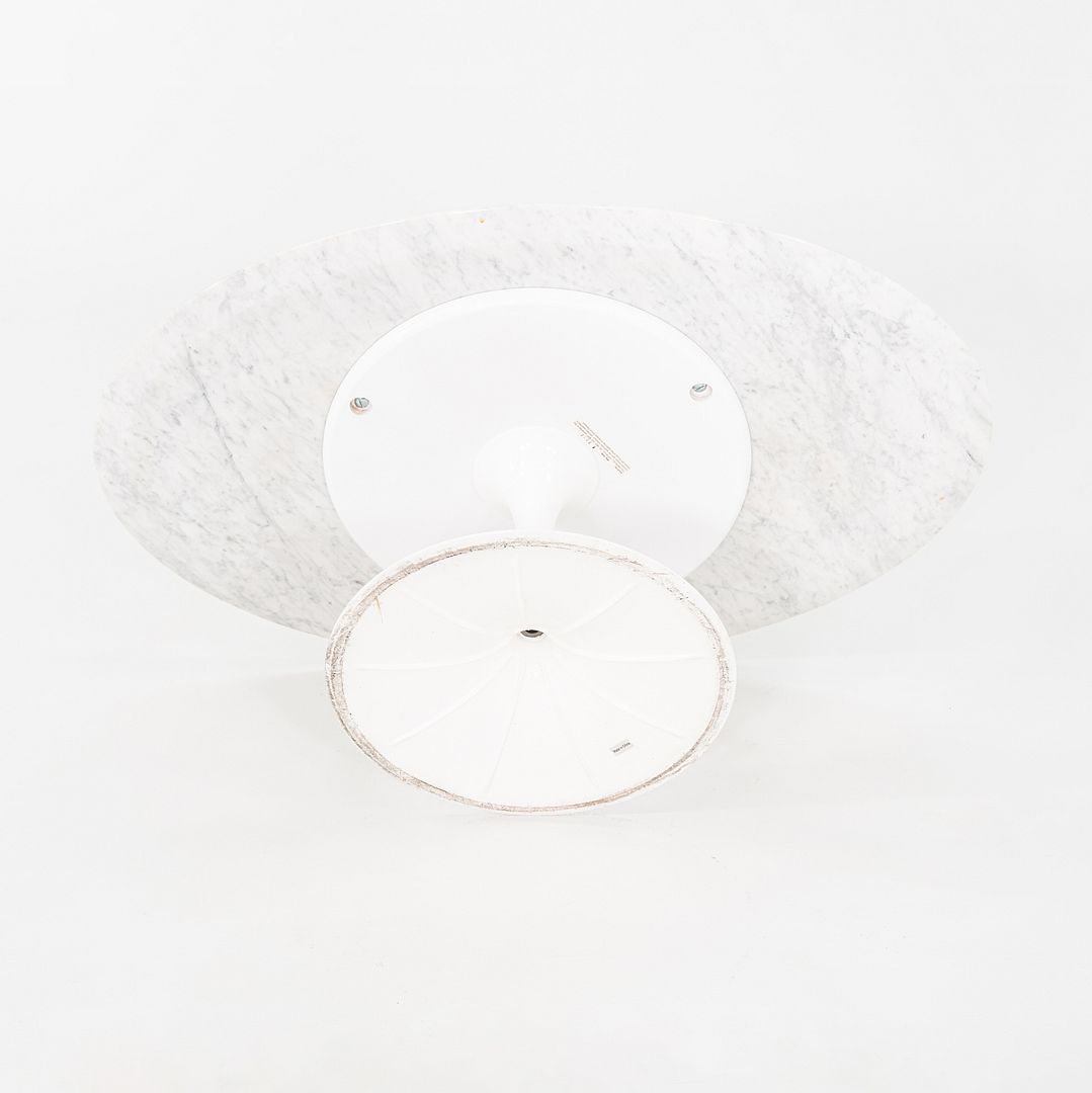 2010s Eero Saarinen for Knoll 42" Oval Tulip Coffee Table w/ Carrara Marble Top