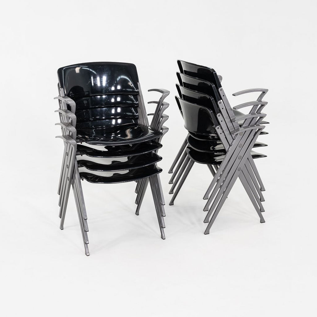 2007 Emilio Ambasz for Knoll Visor Stacking Dining Arm Chair in Black 25x Avail