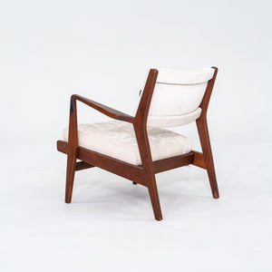 1960s Jens Risom Design U-430 Lounge Chair with Arms in Walnut and Fabric