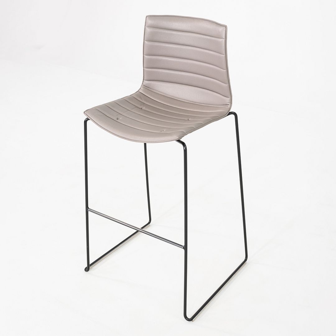 2010s Arper Catifa 46 Bar Stool in Beige Vinyl with Steel Frame 8x Available
